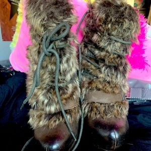 Luxury Rebel Fur Boots 2die wedge
